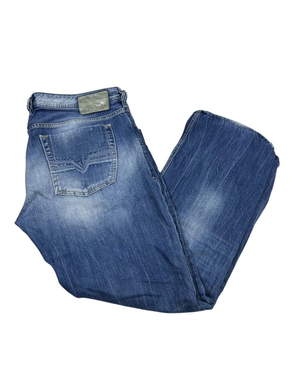 Diesel Mens Zatiny Bootcut Denim Jeans Distressed Size 38x30 Faded Medium Wash